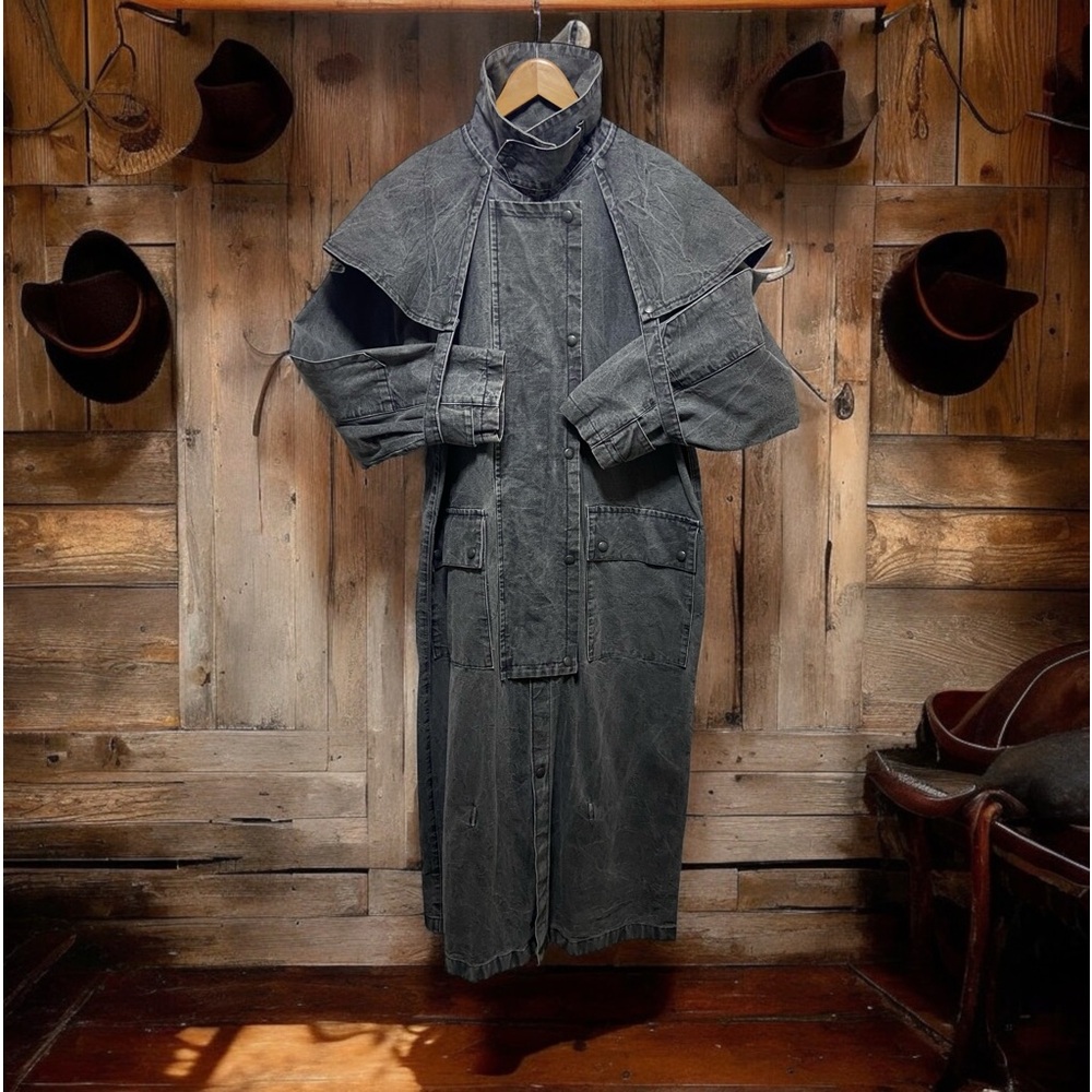 The Australian Outback collection vintage cotton long duster/ trench coat Medium